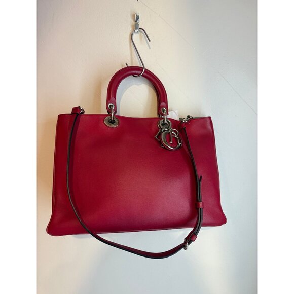 Lady Dior Handbag W/ Dior Keychain Red 2 Way Bag - Picture 1 of 4